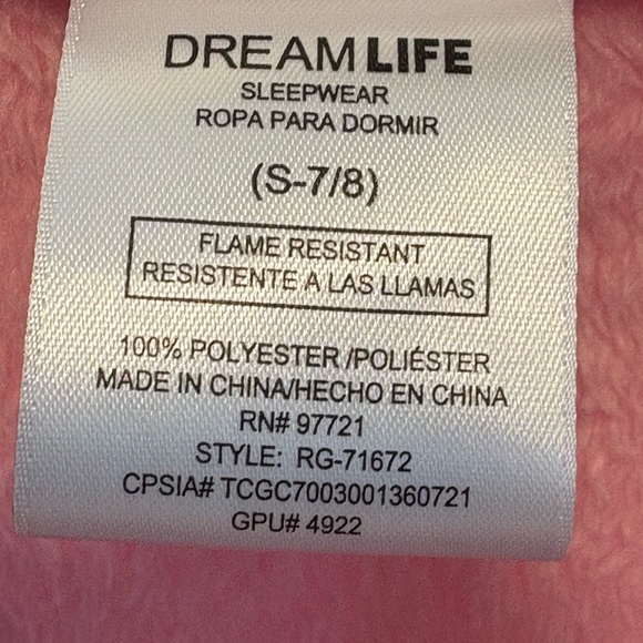 NWT 2pc set Girls Fluffy Pink Robe with Sleep Mask | Size Small 7-8 - Picture 6 of 6